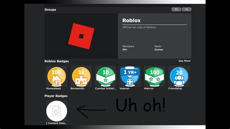 The Official Roblox Account Has A Player Badge Youtube