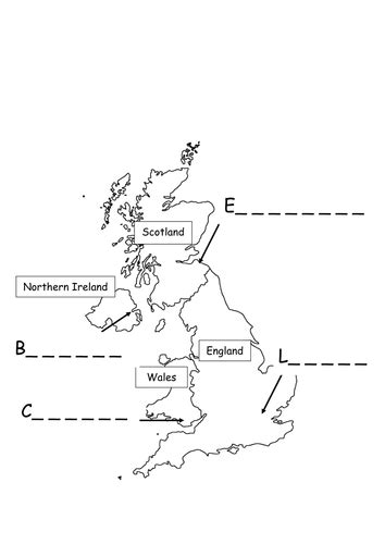 Uk Capital Cities Map Teaching Resources