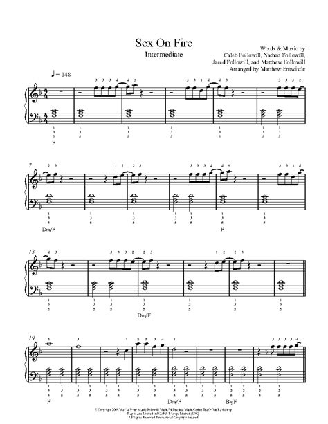 Sex On Fire By Kings Of Leon Piano Sheet Music Intermediate Level Free Hot Nude Porn Pic Gallery