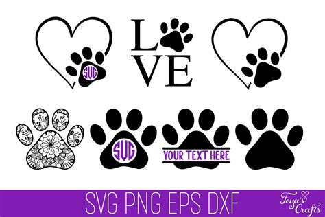 Cut File Cricut Design Space Dog Paw Heart Svg Dog Mom Shirt Valentine