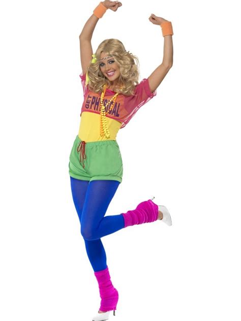 80s Girl Neon Workout Sports Aerobics Ladies Olivia Newton John Costume