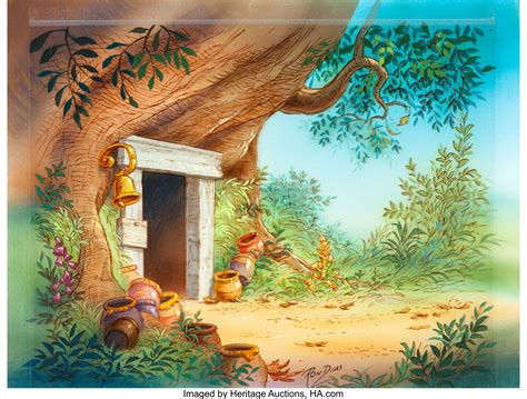 Смотрите онлайн на кинопоиск hd. Winnie the Pooh Painted Background (Walt Disney, c. 1970s ...