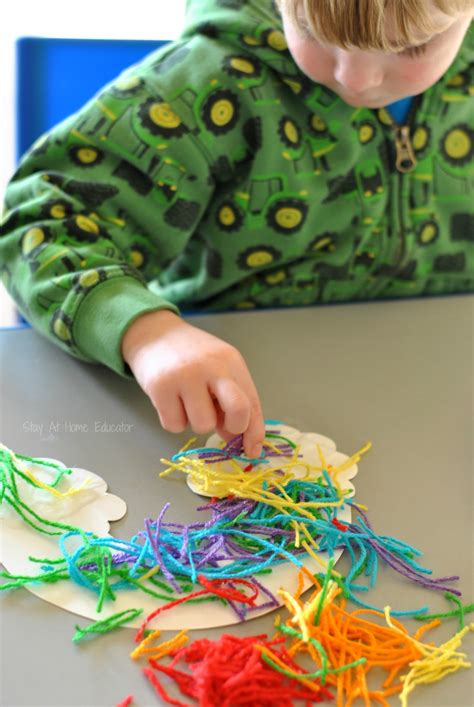 Snipped Yarn Rainbow Craft Stay At Home Educator