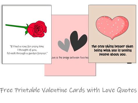 Free Printable Valentines Day Cards With Love Quotes Printable