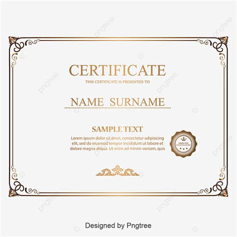 Certificate Border Border Clipart Diploma Png And Vector With