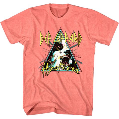 Def Leppard Hysteria Pink T Shirt Mens Graphic Rock Tees