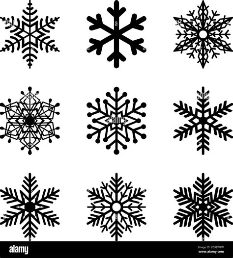 Vector Snowflakes Set Holiday Illustration Snow New Years Ornate