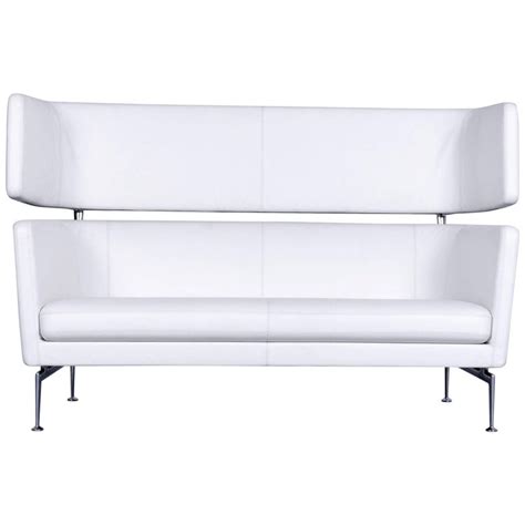 Vitra Suita Leather Sofa White Two Seat Couch For Sale At 1stdibs