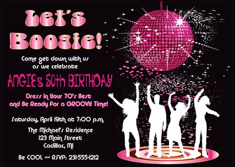 Disco Dance Birthday Party Invitation By Fabpartyprints