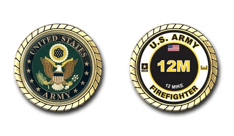 Us Army 12m Firefighter Mos Challenge Coin Us Army Corps Of Engineers