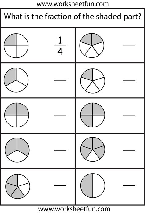 Free Printable Fraction Picture Worksheets
