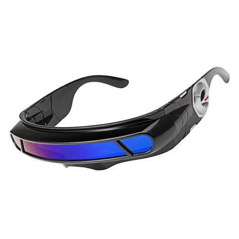 Futuristic Sunglasses Mirrored Narrow Lens Wrap Visor Robot Costume