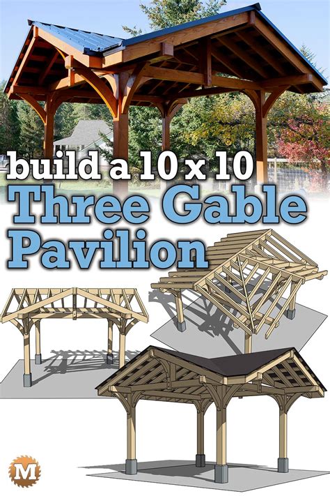 Three Gable Timber Frame Garden Or Patio Covering Pavilion