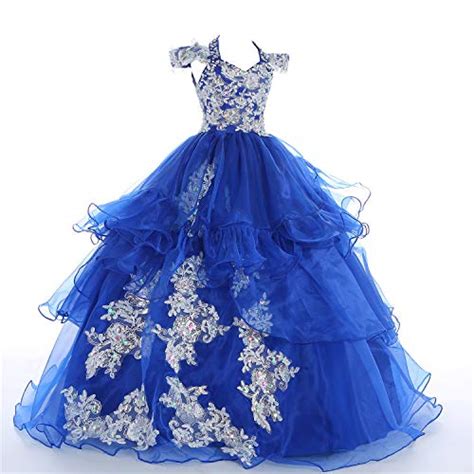 Huamei Flower Girls Gown Lace Appliques Ruffled Wedding Party Pageant