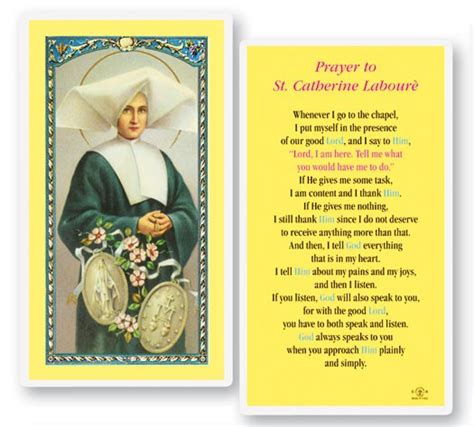 St Catherine Laboure Laminated Prayer Cards 25 Pack