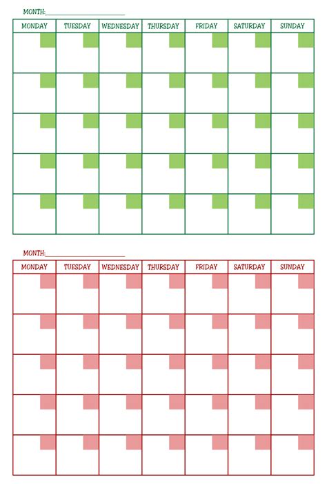 Two Month Calendar Template For Your Needs