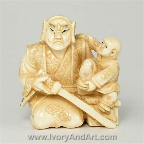 take a look at this legal beautiful legal mammoth ivory netsuke of japanese samurai and his son