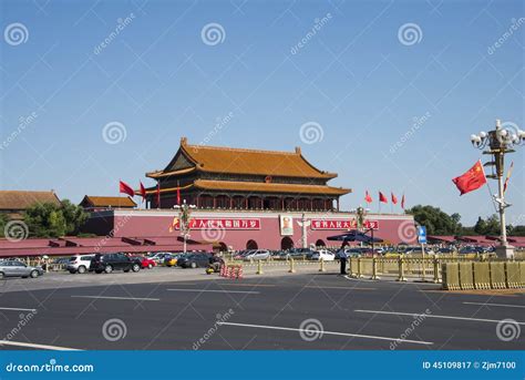 In Asia China Beijing The Tian Anmen Rostrum Editorial Photography