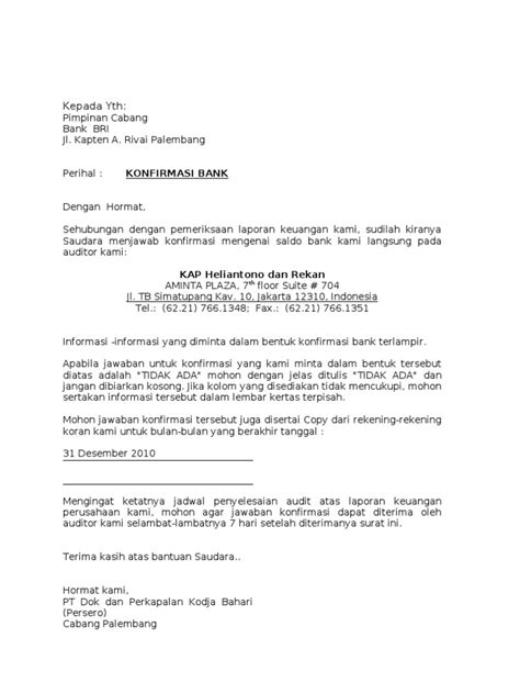 Surat Konfirmasi Bank