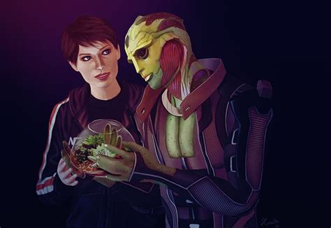 Mass Effect Fan Art Thane Krios And Shepard Mass Effect Thane