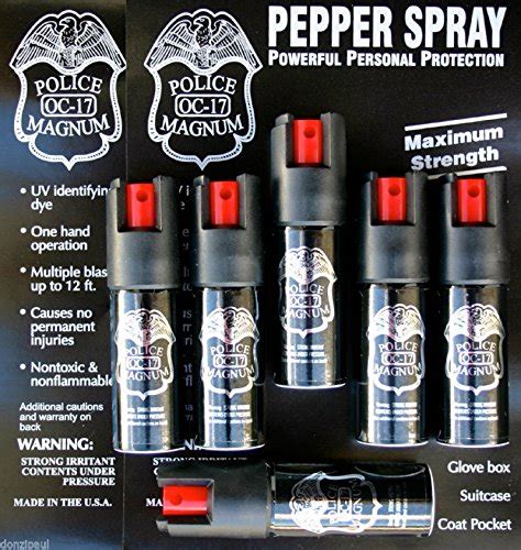 Police Magnum 6 Pepper Spray 12 Ounce With Safety Lock Self Defense