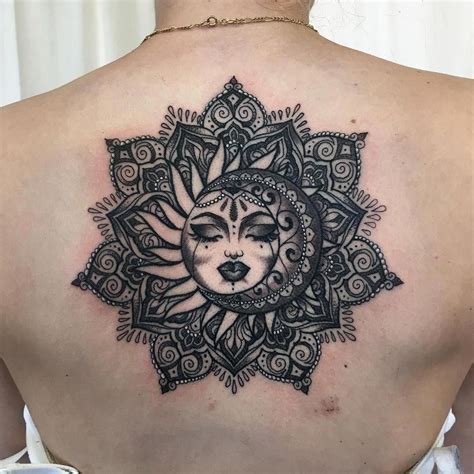 Sun And Moon Mandala Tattoo © Tattoo Artist Shona Lynne 💖☀️🌙 💖 ☀️🌙 💖
