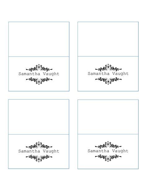 Printable Place Cards Template Word