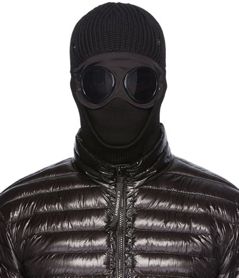 Black Wool Goggle Ski Mask By C P Company On Sale