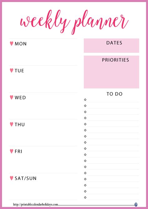 calendar template png - Weekly Planner Template Weekly Planner Template Pdf - Weekly Planner ...