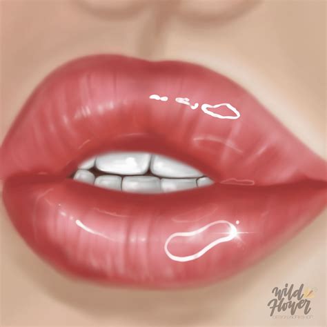 Aesthetic Glossy Lips Drawing Coloring Disney