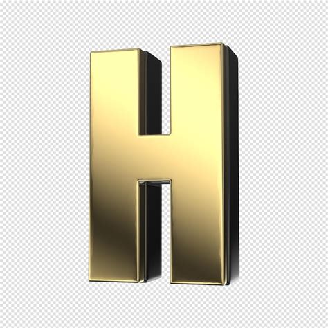 Uma Letra Dourada H Com Um Fundo Dourado Psd Premium