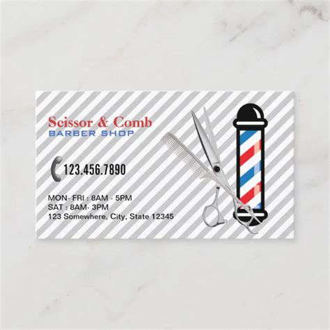 Professional Scissor And Comb Barber Shop Business Card Zazzle