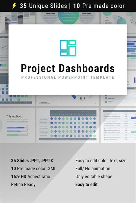 Project Dashboards For Powerpoint Template Infographic Powerpoint