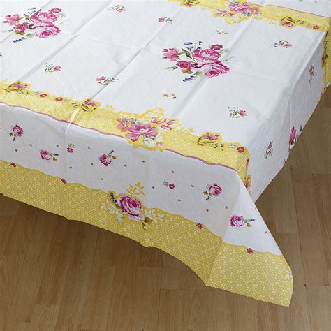 Floral Vintage Style Tablecover Paper Tablecloth Tea Party Pretty