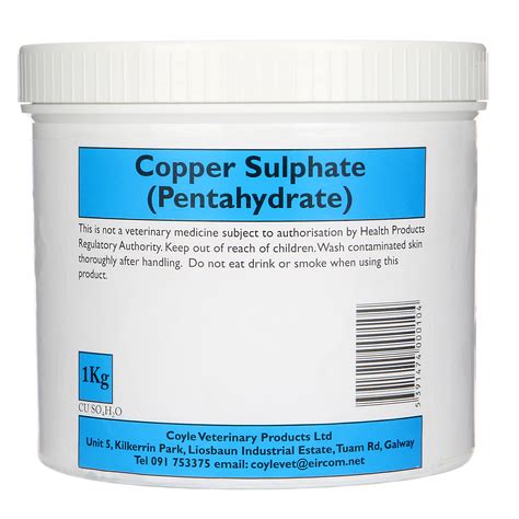 Copper Sulphate 1kg Tub Hoof Care Animal Health Farming Homeland