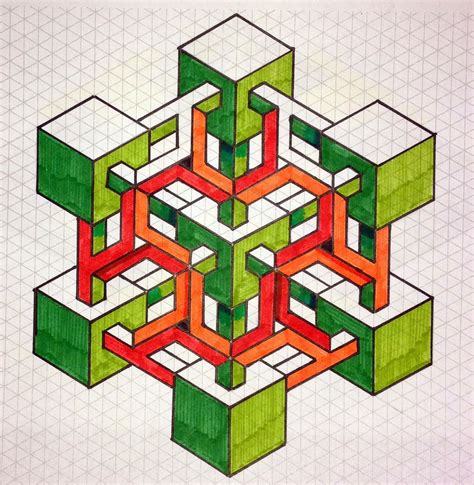 Impossible On Behance Graph Paper Art Geometric Pattern Art