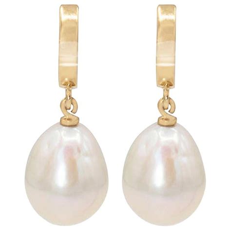 Elegant Mabe Pearl Diamond Gold Dangle Earrings At 1stdibs