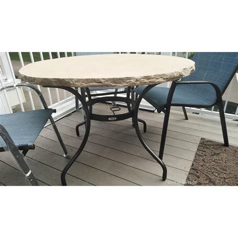 Homecrest Sandstone Collection Faux Stone 42 Round Patio Dining Table