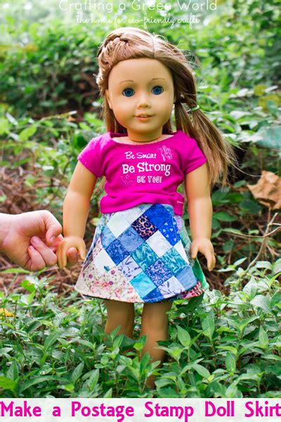 Bust Your Fabric Stash With Julies Sweet Postage Stamp Doll Skirt