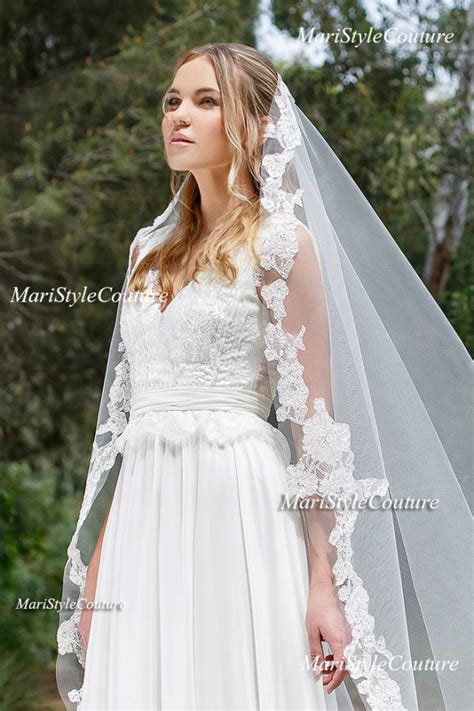 Cathedral Lace Veil 70 Mantilla Veil With French Lace Circle 70 1