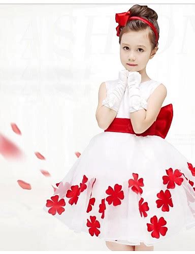 Girls Summer Sleeveless Petals Princess Dresses Cotton Blends