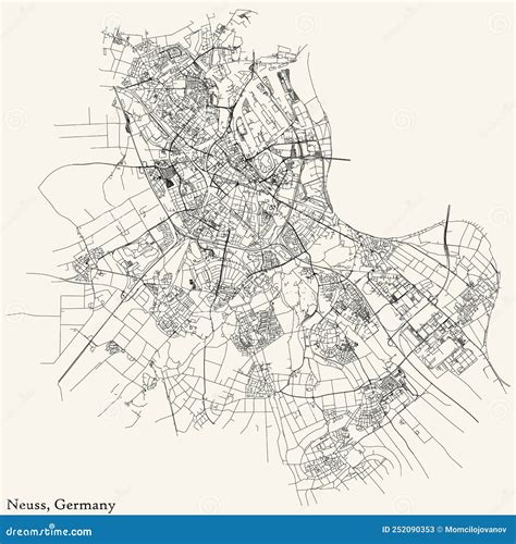 Street Roads Map Of Neuss Germany Stock Vector Illustration Of