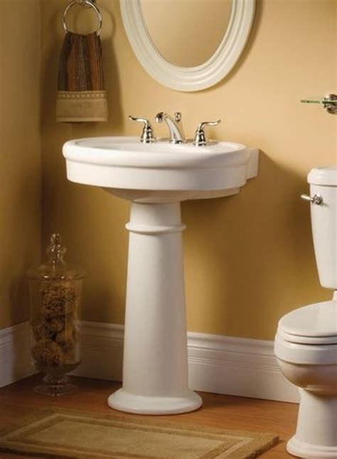 Small pedestal sink home depot.pedestal bathroom sinks are an excellent space saver that can work well in a small bathroom. Genius Sinks Options for Small Bathrooms | Pedestal sink, Small bathroom, Sink