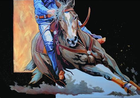 Rodeo Lovers Art Southwest Art Barrel Racer