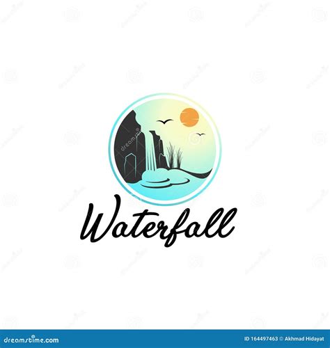The Waterfall Logo Design Tamplate Stock Vector Illustration Of