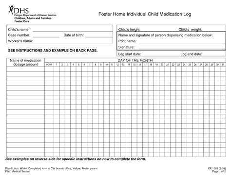 7 Best Images Of Printable Patient Medication Log Sheet
