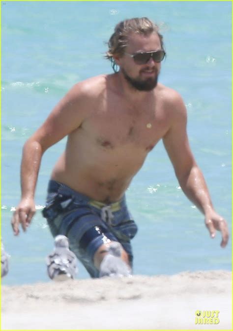 Photo Leonardo Dicaprio Goes Shirtless For Ocean Splash In Miami