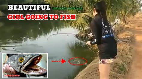 Cewek Cantik Mancing Tomanbeautiful Girl Fishing Youtube