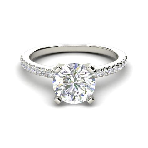 French Pave 2 Carat Vs2d Round Cut Diamond Engagement Ring White Gold