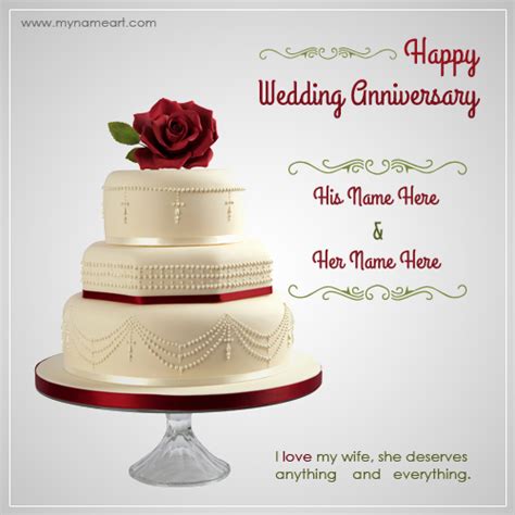 Writing Name On Wedding Anniversary Wishes Greeting Card Wishes
